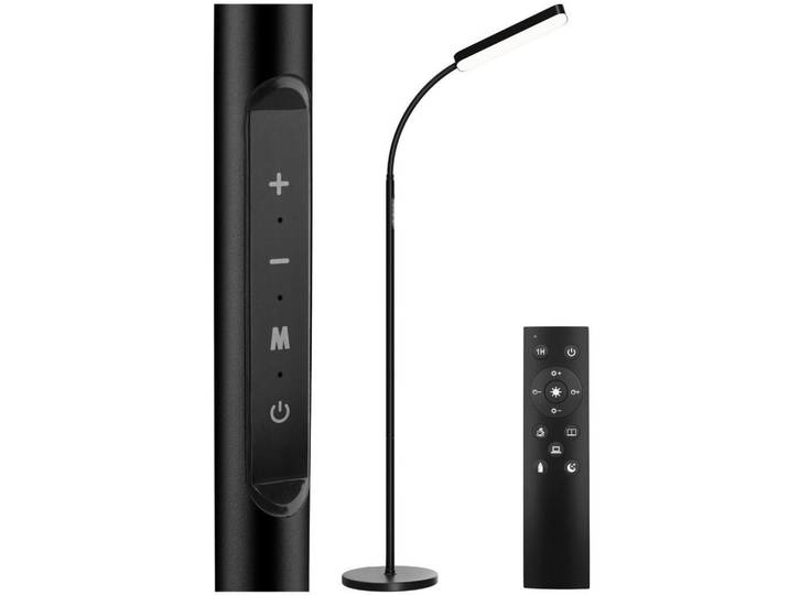 tectake Stehlampe Prisma, 22 x 176 cm, schwarz, Schwarz, Metall, Quadratisch, LED integrated, 22x176x22 cm, Lampen & Leuchten, Innenbeleuchtung, Stehlampen