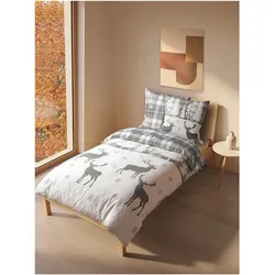 Dekor Bettwäsche Soft-Flanell 80x80 + 135x200 cm - Hirsch
