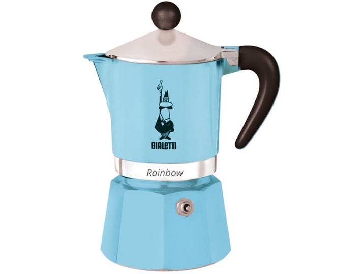 Bialetti Rainbow Azzurro 3 Kops – Espressopot – Lichtblauw – Aluminium – 130 ml