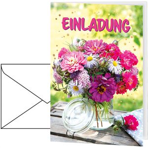 Böttcher-AG Einladungskarten 41sk2926, 105 x 150 mm (A6), Klappkarten mit Umschlag, 5 Stück