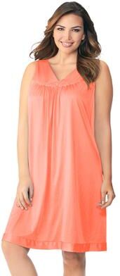 Plus Size Women's Exquisite Form®Sleeveless Short Sleep Gown by Exquisite Form in Passion (Size M)