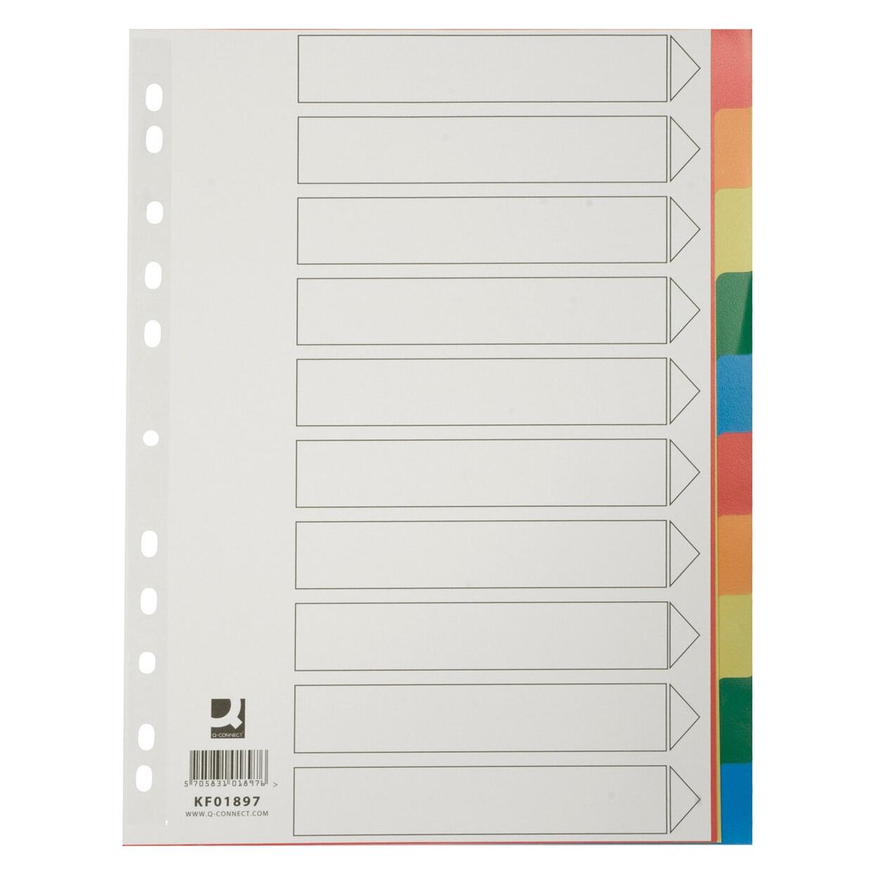 Q-Connect Kunststoff-Register 10-teilig (KF01897)