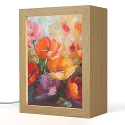 TISCHLEUCHTE Blumen - Bunt - Malerei - Abstrakt - Kunst 15x20 cm