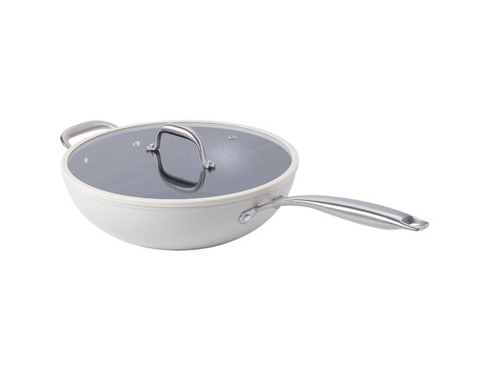 Bratpfanne Colori weiss / schwarz Aluminium D 30 cm