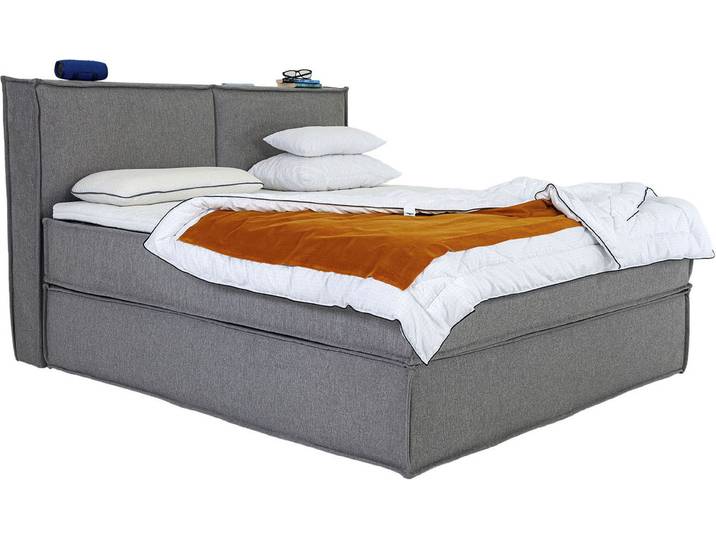 Boxspringbett HOME AFFAIRE Sophielle, erhältlich in den Breite 160, 180 & 200cm , grau, B:206cm L:223cm, 100% PES, Komplettbetten, Boxspringbett, inkl. Topper und Taschen-Federkernmatratze