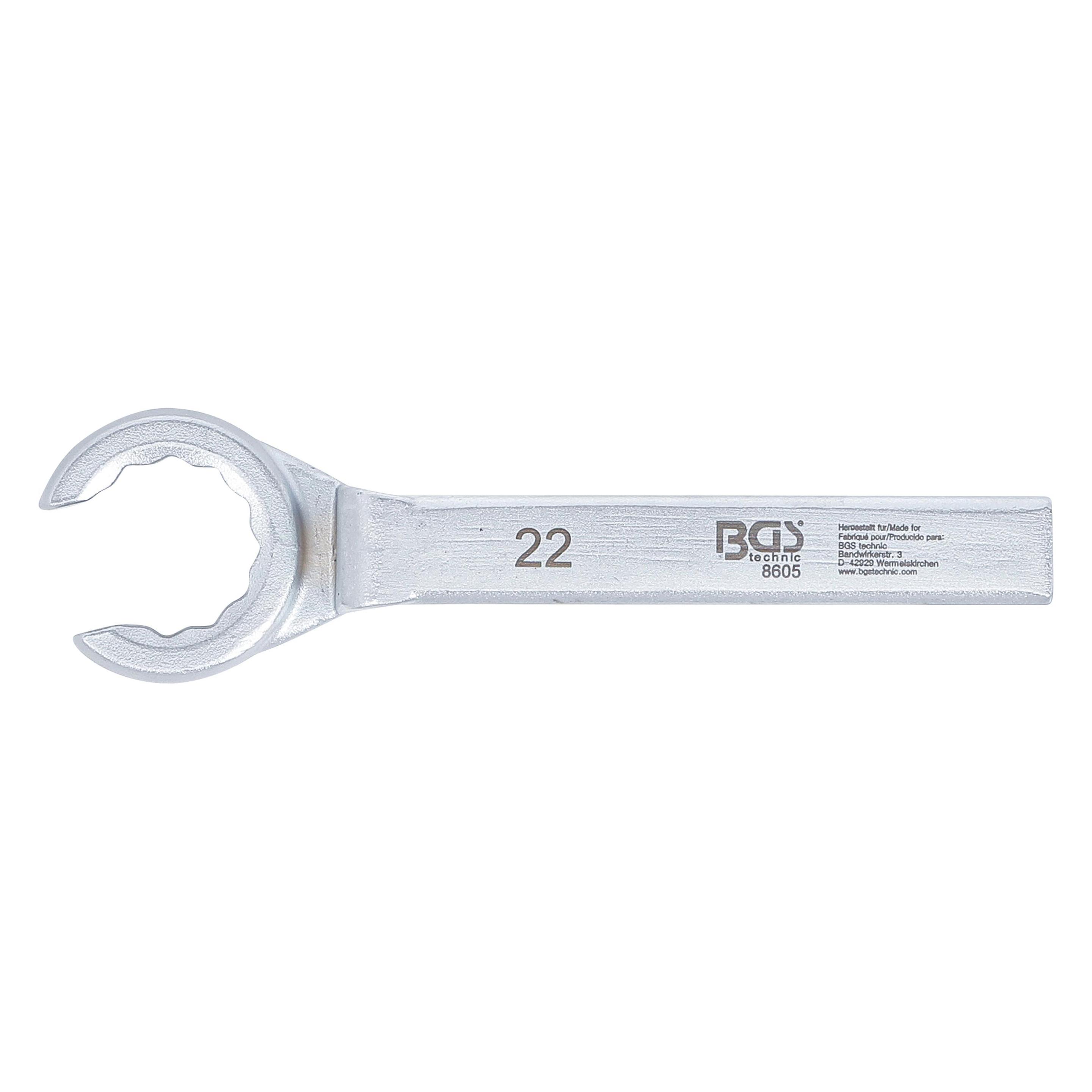 BGS Spezial-Ringschlüssel für Lambdasonden, offen | SW 22 mm (22 mm) (8605)
