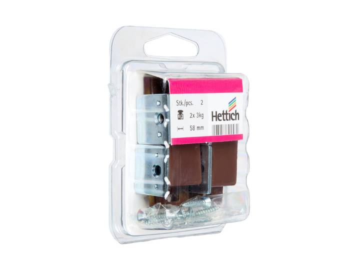 Hettich Magnetschnäpper mit 2 Gegenplatten Braun 21 × 14 mm
