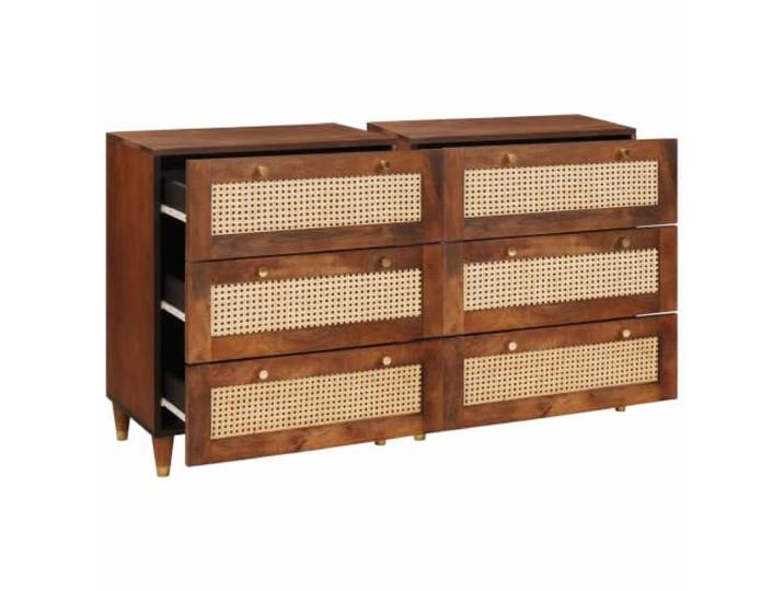 GFEROMRF Sideboard Set 2 pcs Braun 60 x 33,5 x 75 cm Massivholz Mango Massivholz Mango, warme Brauntöne, geräumige Fächer, kompaktes Design, vielseitig einsetzbar