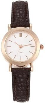 Inspired Living Elegant Retro Leather Strap Quartz Watch Classic Casual Timepiece For Women & Men gold
