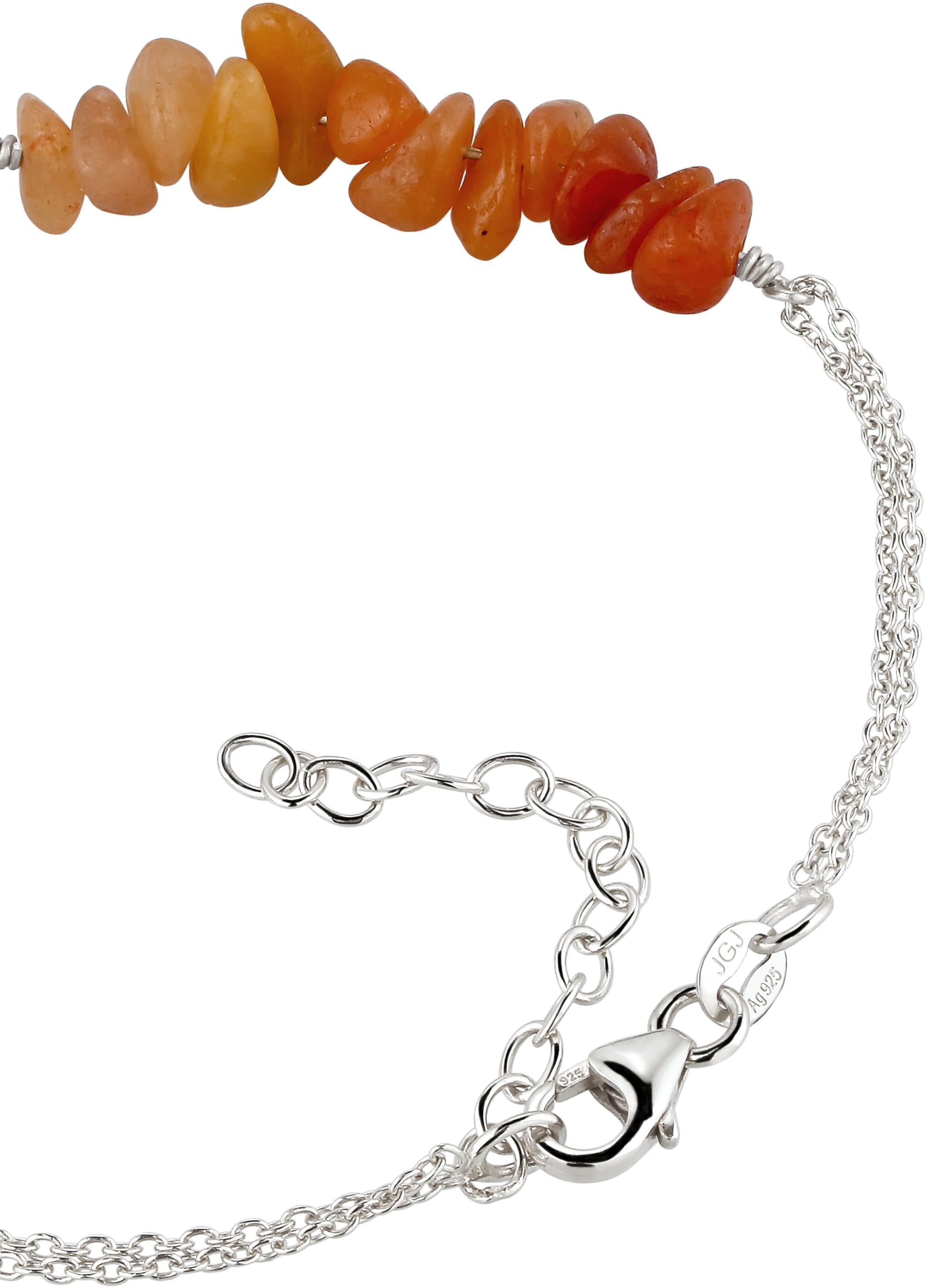 Armkette ELLI "Armband Sonne Aventurin Braun 925 Sterling Silber" Gr. 16, silber, Armbänder, Damen, Silber 925 (Sterlingsilber), Armkette