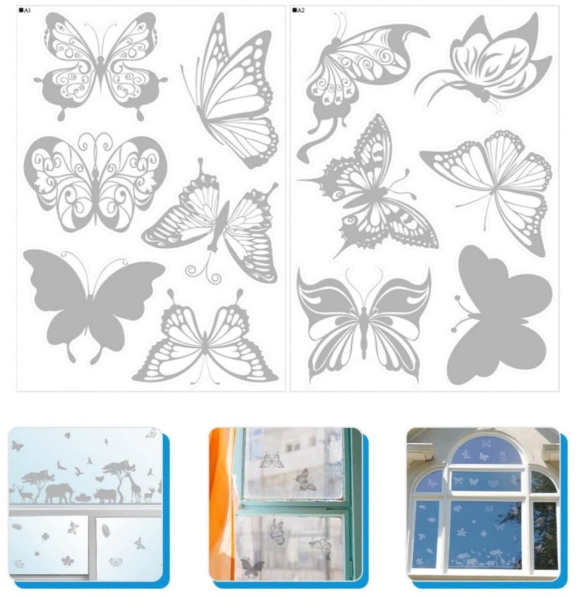 12 stuks anti-botsings vlinder raamstickers voor glas en transparante raamdecoratie