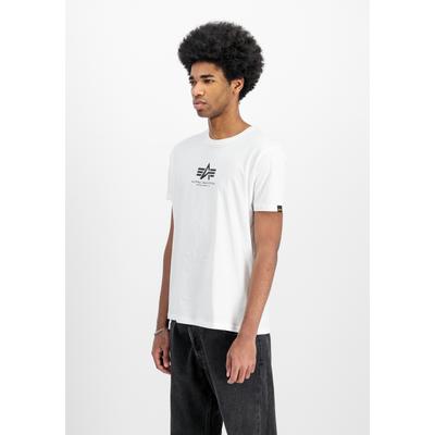 T-Shirt ALPHA INDUSTRIES "Basic ML T-Shirt", Herren, Gr. S, weiß, Obermaterial: 100% Baumwolle, Shirts T-Shirt