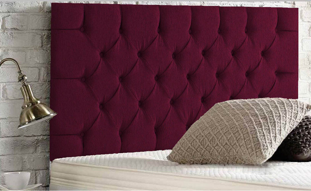Rosdorf Park Esters Upholstered Headboard Chenille/Plum Kingsize (5')