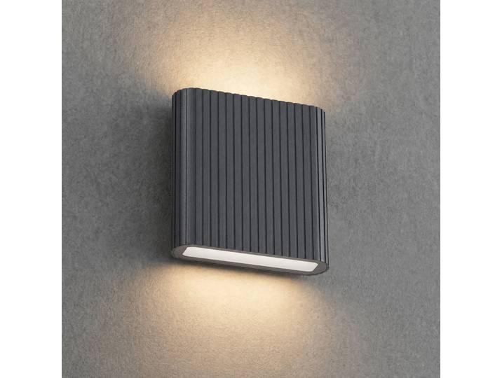 Raija LED-Außenwandlampe, anthrazit, 19 cm, CCT - Lucande - Modern - Aluminium - Eckig