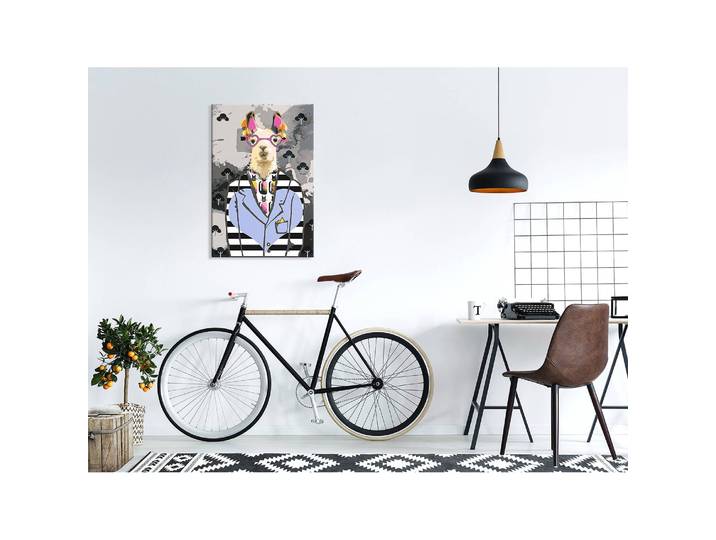 Tableau déco Crazy Alpaca Lin Multicolore 40 x 60cm