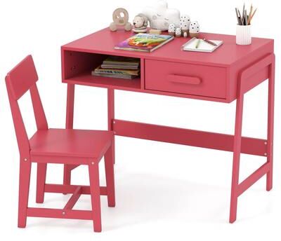 Kids Desk＆Chair Set Writing Table Computer Workstation Kids Study Desk