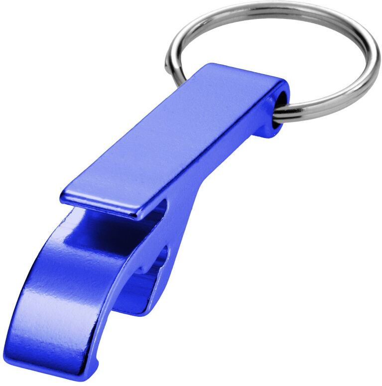 Porte-clés ouvre-bouteille personnalisé en aluminium Tao bleu