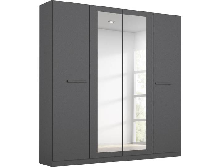 Kleiderschrank OTTO HOME Mehrzweckschrank Aktenschrank Möbel Mietswohnung Schlafzimmer MODI , grau (graumetallic), B:181cm H:210cm T:54cm, Holzwerkstoff, Schränke, Kleiderschrank, in angesagten Farbkombinationen, optional mit Spiegel MADE IN GERMANY