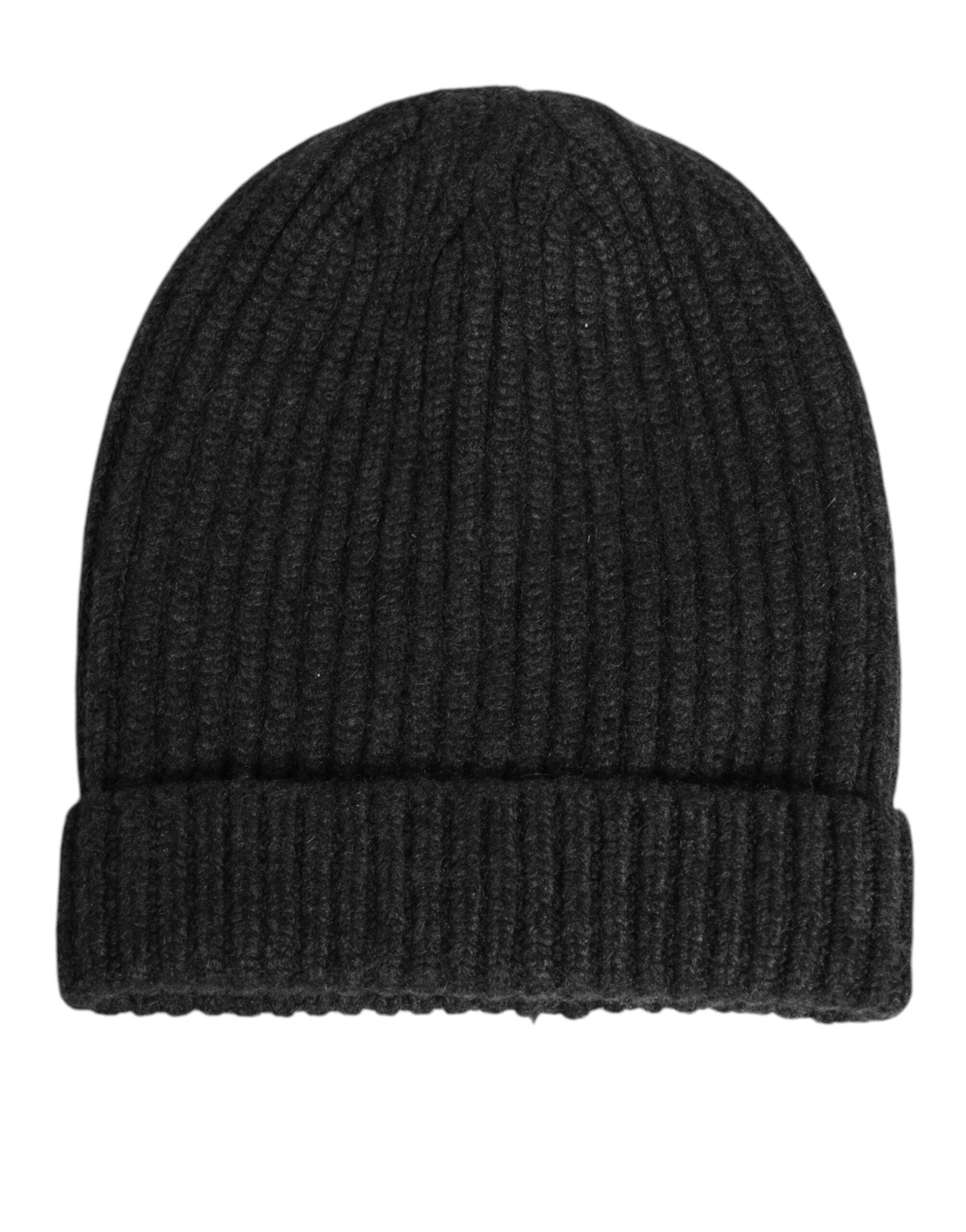 Dolce & Gabbana Zwarte Kasjmier Gebreide Beanie Heren Pet