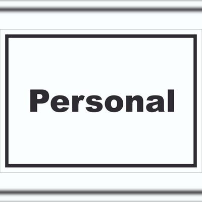 HB-Druck Personal Schild mit Text waagerecht A4 (210x297mm)