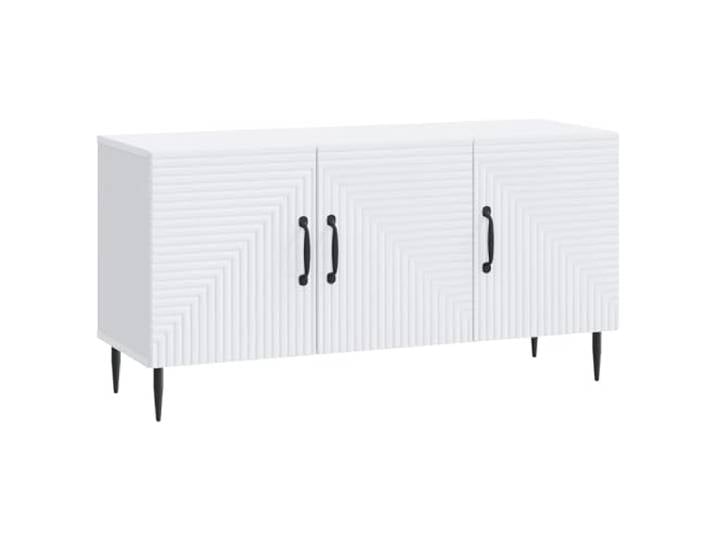 KUPTYERFG TV Board Weiß 99x34,5x50 cm Modernes TV-Schrank Lowboard Stilvoller Fernsehtisch für Wohnzimmer & Schlafzimmer mit robusten Metallbeinen und viel Platz.