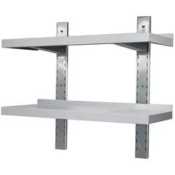 Ristoattrezzature Edelstahl Doppel-Glattwandregal 200x30x7h cm - VS