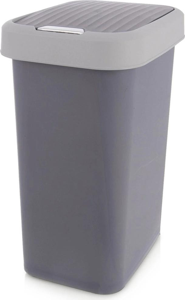 Northix Prullenbak met scharnierend deksel, 25 liter, grijs