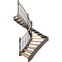 Dolle Geschosstreppe Estoril Geradelaufend 270-300cm GH Kiefer versiegelt Geländer Holz gedrechselt