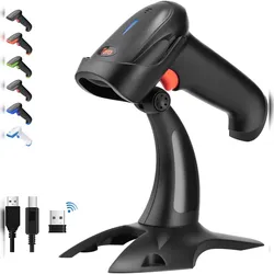 Tera Pro kabelloser Barcode-Scanner, Bluetooth, QR-Code, Ständer, 2.200 mAh, HW0002 Schwarz  1 Stück