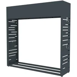 Tchibo - Kaminholzregal mit Pflanzkasten - 112x30x110cm - anthrazit -