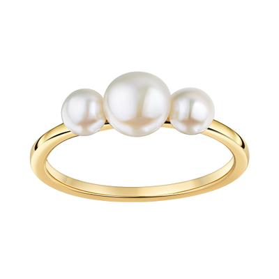 Perlenring FIRETTI "Schmuck Geschenk Silber 925 Fingerring Damenring Ring" Gr. 60, gold (gelbgoldfarben, weiß), Fingerringe, Damen, 60, Perlen Silber 925 (Sterlingsilber), 1,5mm, Perlen, Silber 925 (Sterlingsilber), Perlenring, mit Süßwasserzuchtperle