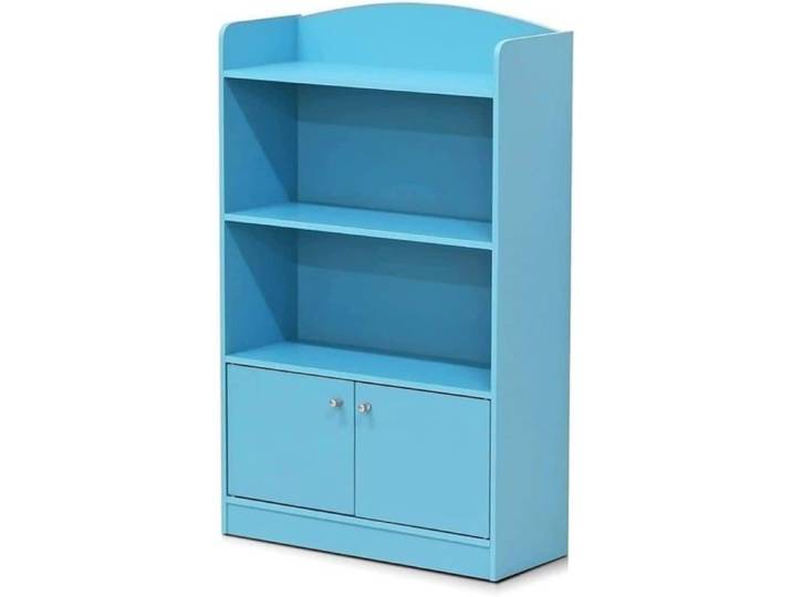 Bibliothèque - FURINNO - FR16121LB - Bois - Bleu Clair - 2 Étagères - Assemblage Requis