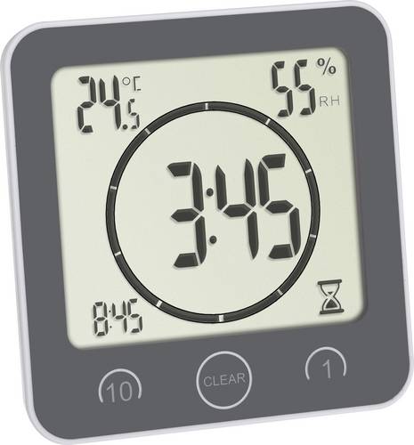 TFA Dostmann Bad- /Küchenuhr mit Timer Timer Grau digital