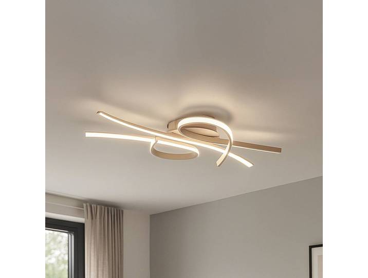FISCHER & HONSEL LED Deckenleuchte Biba, dimmbar, creme / amber, für Wohn- / Esszimmer, Metall, Modern