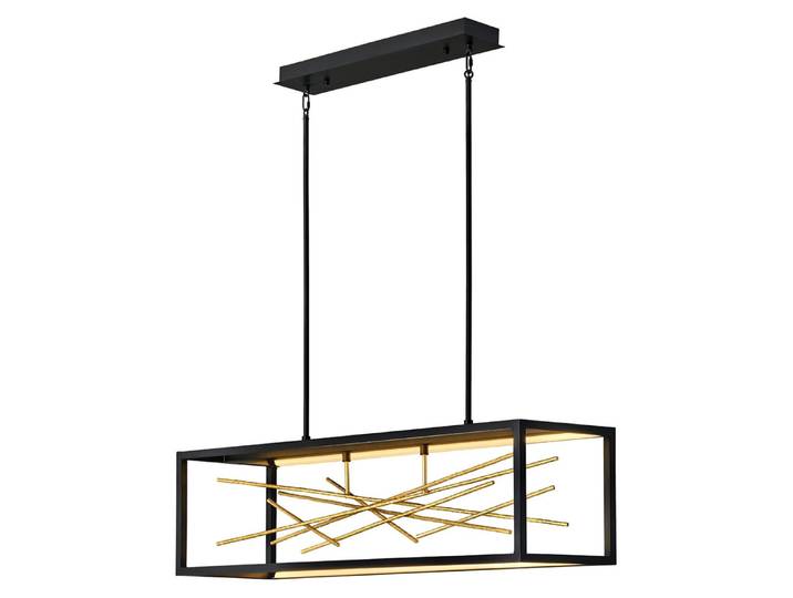 Elstead Styx LED Hängeleuchte 33cm Schwarz und vergoldetes Gold