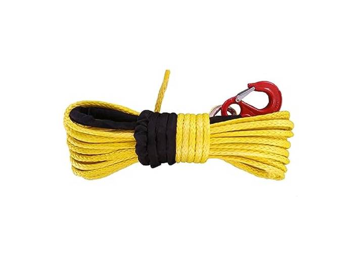 ATV-Windenseil, 10 mm x 30 m, blau, Bergungs-Festmacherkabel, Draht, synthetisches Windenseil mit Haken(Yellow)