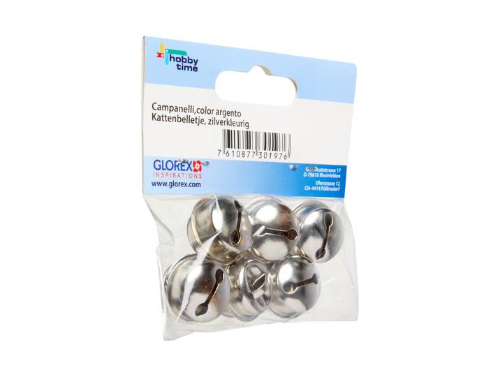 Glorex Rollenglöckchen Silber 22 mm 6 Stück