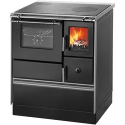 Westminster  K76F-70  Holzherd  70cm  Links  Schwarz  7,6kW  Backofen  mit  Fenster