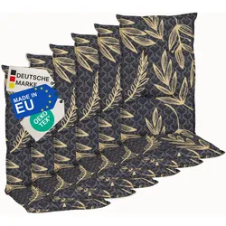 NYVI Gartenstuhl-Auflage Barcelona – Hochlehnerauflage für Gartenstühle Anzahl:6er Set;Dessin:Goldene Blätter
