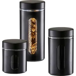 Vorratsglas ZELLER PRESENT "Style", schwarz, Ø:10,2cm, Metall, Lebensmittelaufbewahrungsbehälter, dekorative und praktisch