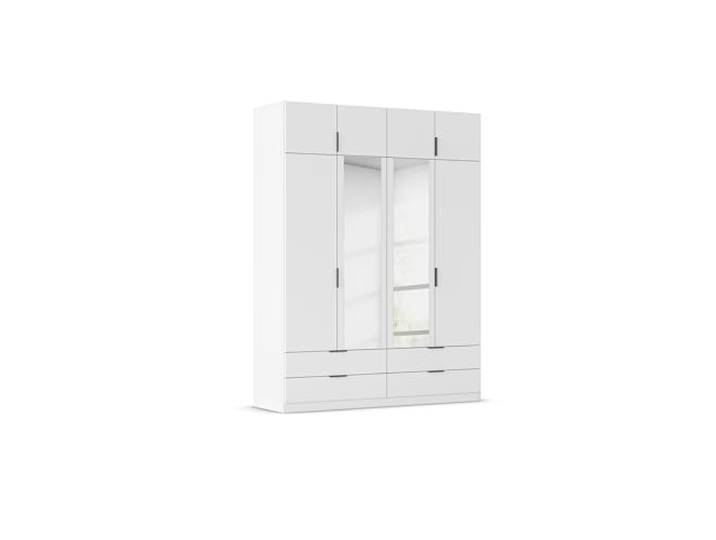 Rauch Möbel LAGOA, Kleiderschrank, Farbe Weiß, Breite 181 cm Schrank, 8-türig, Spiegel, 4 Schubladen, Zubehör Classic, für Schlafzimmer, Kinderzimmer, Babyzimmer, Garderobe