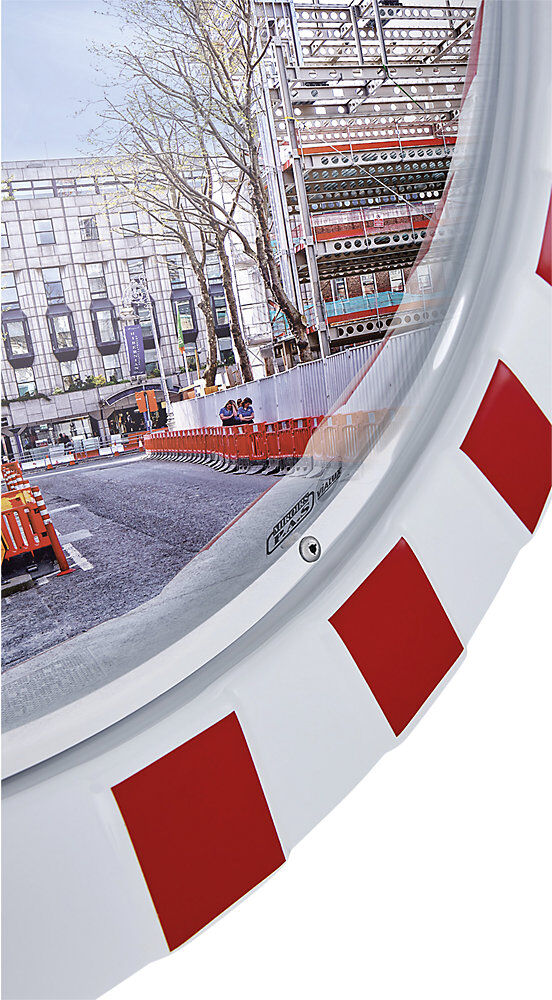 Verkehrsspiegel mit UV-Schutz, Blickwinkel bis 180°, HxB 400 x 800 mm Vialux