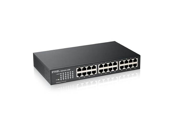 Zyxel 24-poorts Gigabit ethernet Unmanaged Switch - Zonder ventilator met 2 SFP-poorten [GS1100-24E]