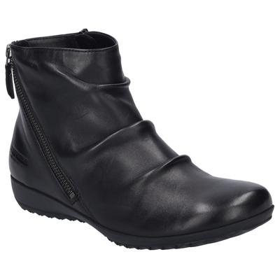 Stiefelette JOSEF SEIBEL "Naly 61", Damen, Gr. 39, Textil, schwarz, Leder, Schuhe Stiefelette, Reißverschluss Stiefel, Winterstiefelette mit kleinem Absatz