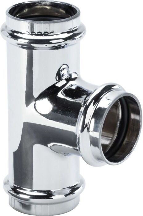 Viega T-Stück 622312 DN 32, mit Muffen, O-Ringen, Kupfer verchromt
