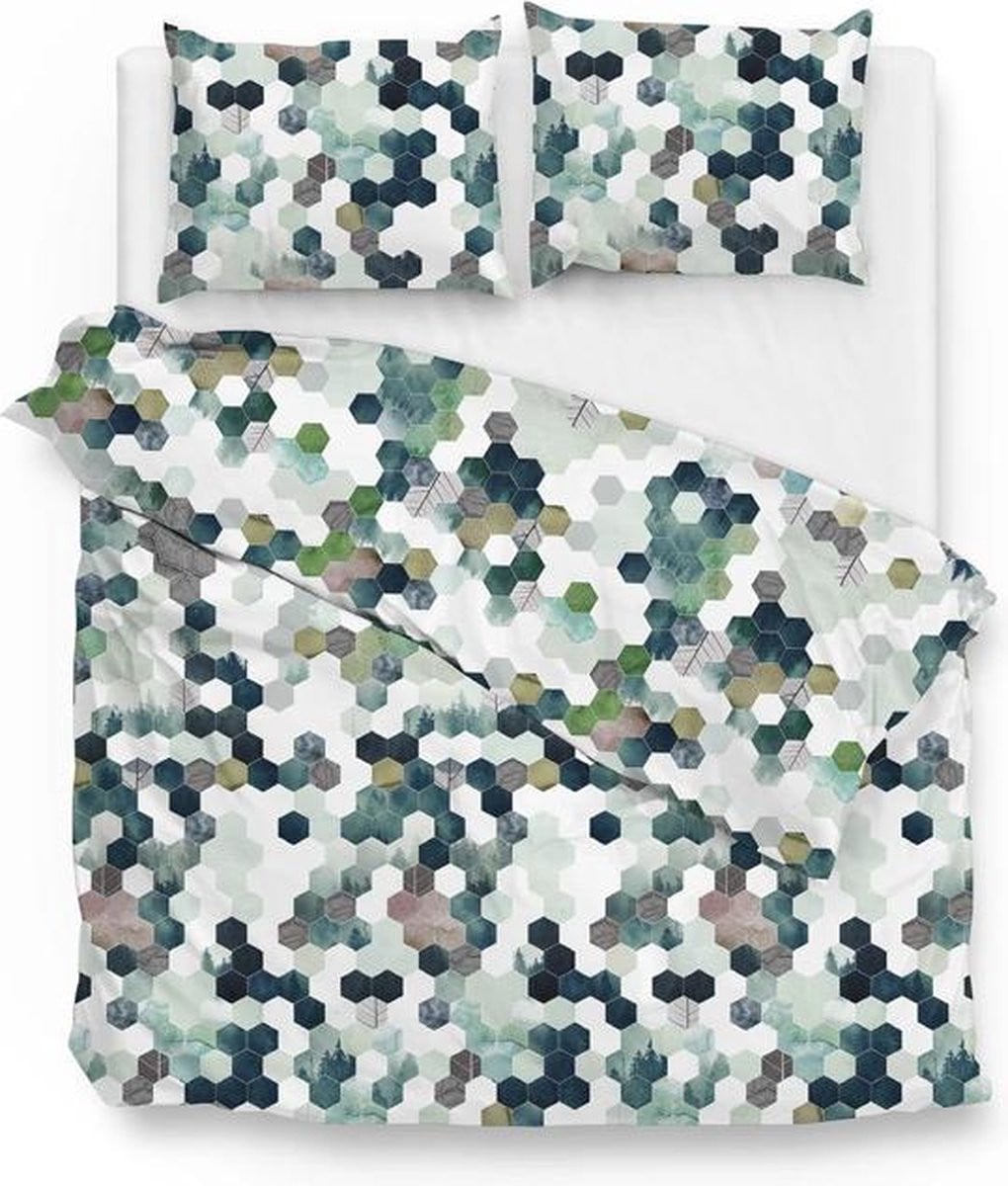 Zo! Home Marsala Dekbedovertrek - Flanel - Lits-jumeaux - Green - 240 x 220 cm