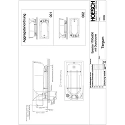 Hoesch Whirlwanne Spectra Rechteck 1700x800 3665N.010305002