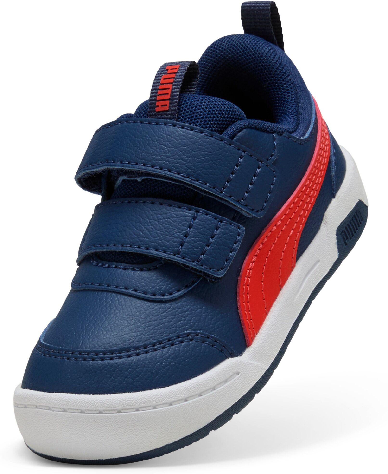 Sneaker PUMA "MULTIFLEX 2 SL V INF", Jungen, Gr. 20, Textil, blau (persian blau, fierce rot), Synthetik, Schuhe Sneaker, mit kinderfreundlichem Klettverschluss, weiches Textil-Innenmaterial persian blau, fierce rot 20, Textil