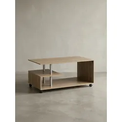 Couchtisch Sonoma Drehbar 105x48.5x60cm mit Rollen und Stauraum