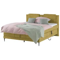 switch Motor-Boxspringbett  Wave , gelb , Maße (cm): B: 150 H: 111